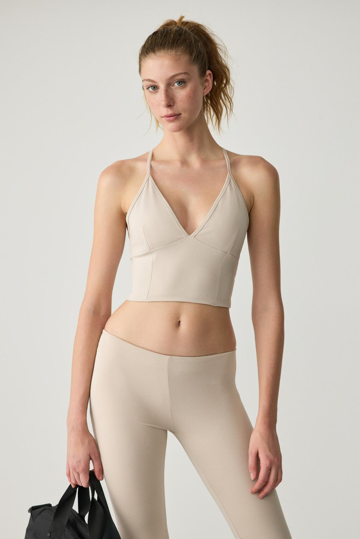 VIVIANNE Kadın Ispanyol Paça Yumuşacık Taş Rengi Tayt