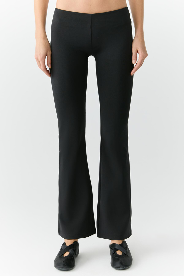 VIVIANNE Kadın Ispanyol Paça Yumuşacık Siyah Tayt