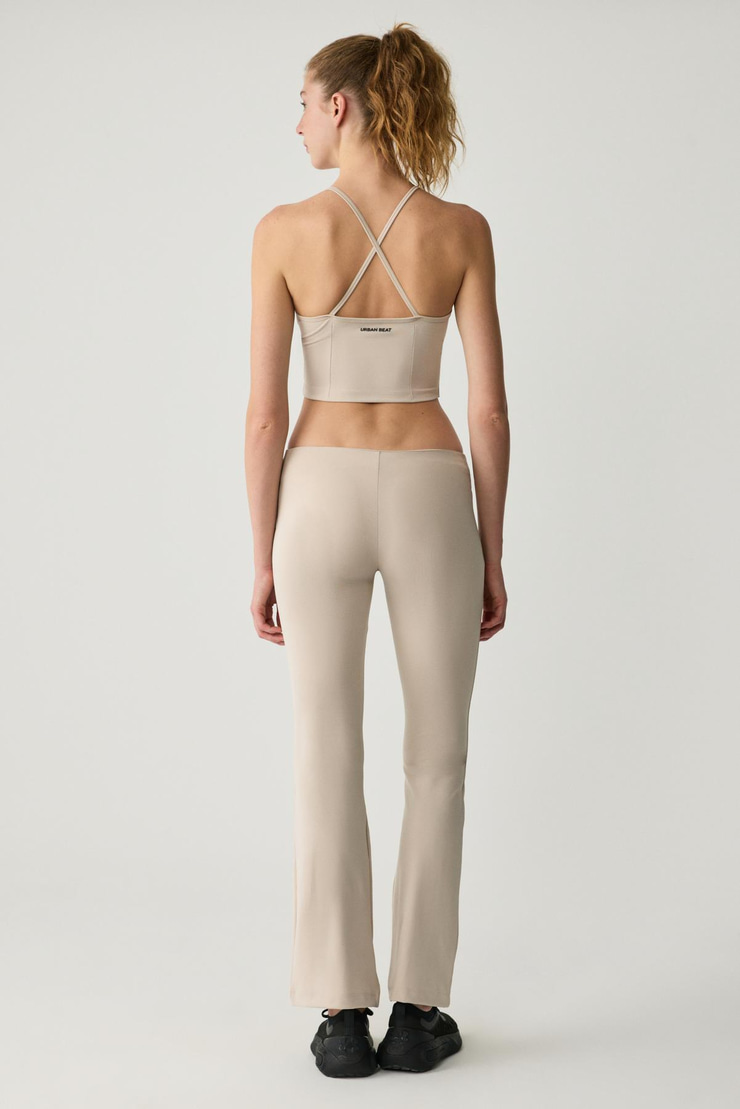 VIVIANNE Kadın Ispanyol Paça Yumuşacık Taş Rengi Tayt