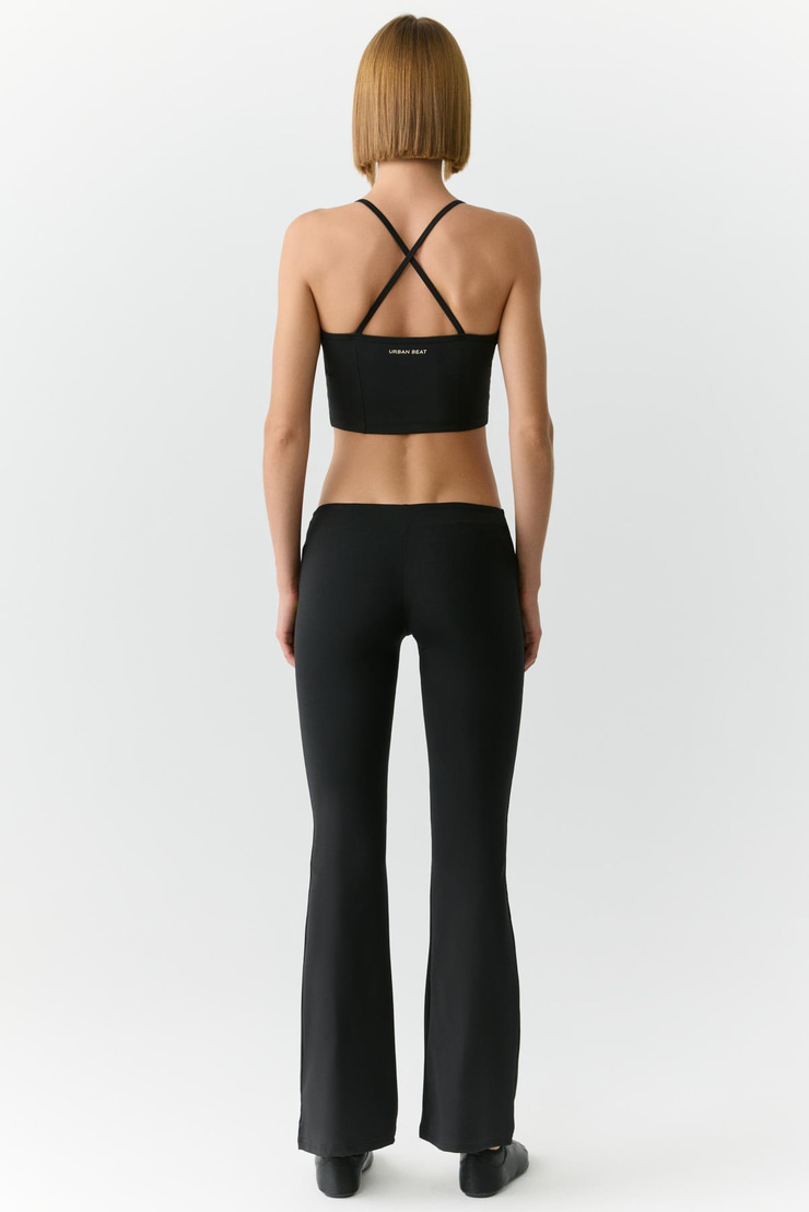 VIVIANNE Kadın Ispanyol Paça Yumuşacık Siyah Tayt