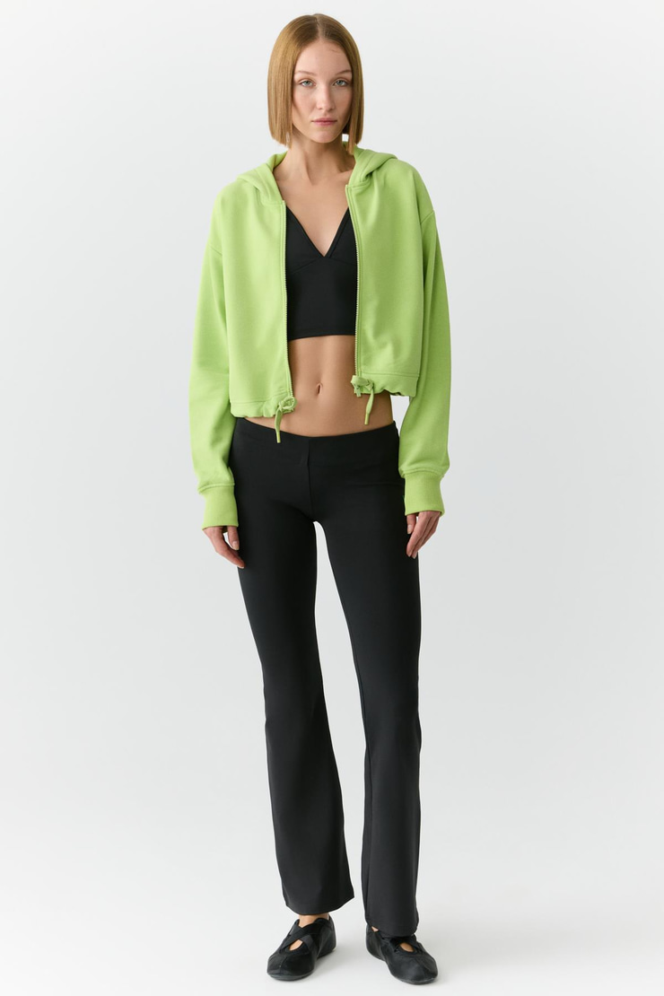 VIVIANNE Kadın Ispanyol Paça Yumuşacık Siyah Tayt