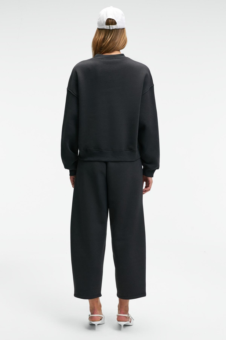 YUVESSA Kadın Oversize Kordonlu Çift Cepli Balon Antrasit Eşofman Altı