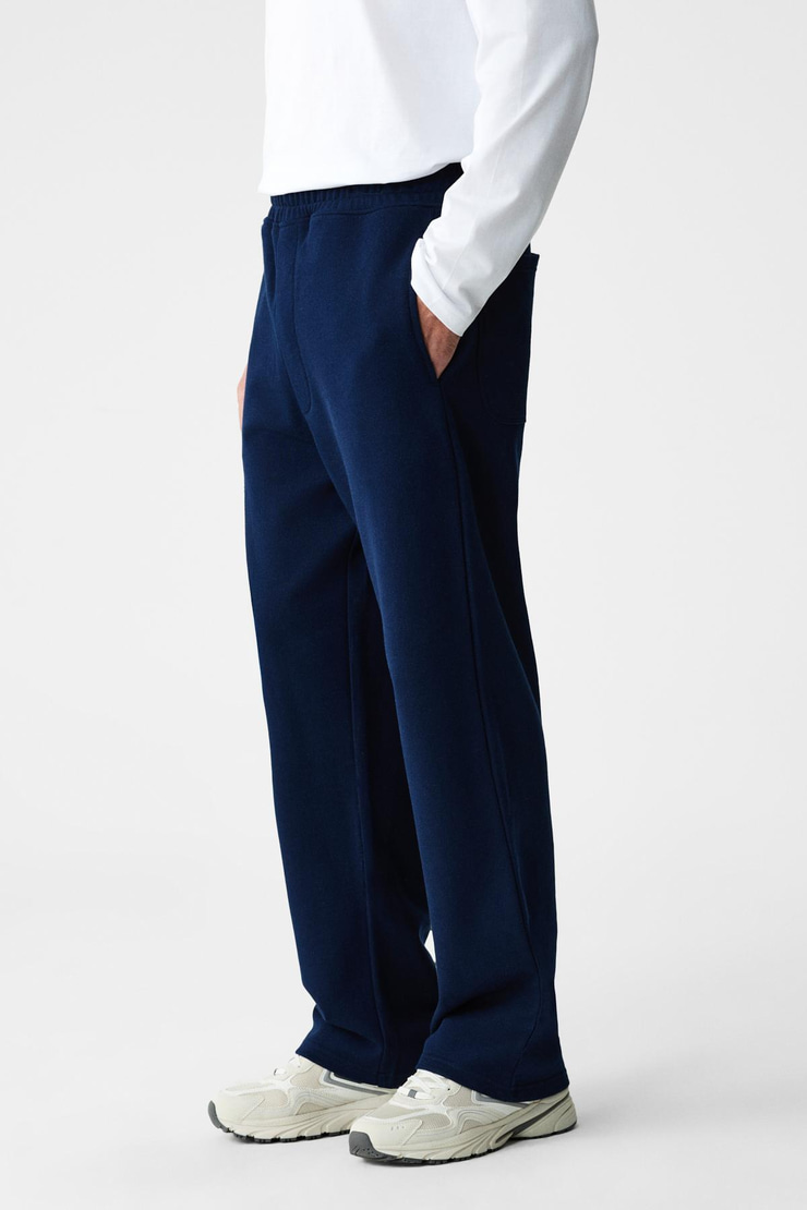 ZENITH Erkek Organik Pamuklu Beli Lastikli 4 Cepli Relaxed Fit Lacivert Eşofman Altı