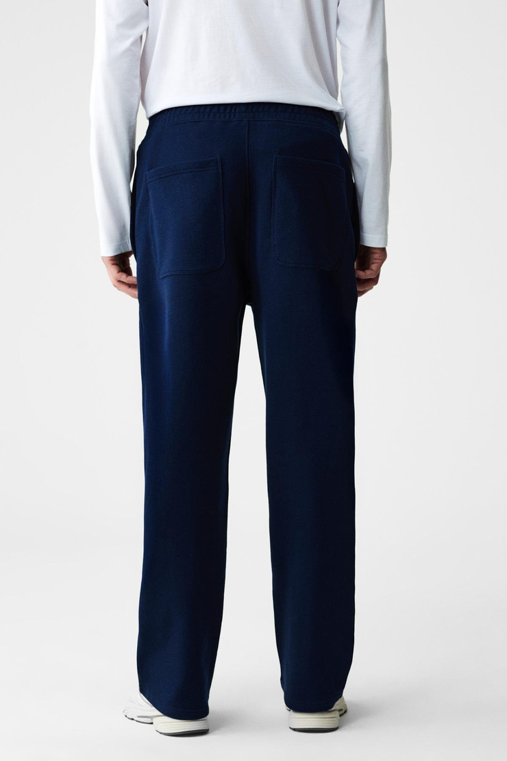 ZENITH Erkek Organik Pamuklu Beli Lastikli 4 Cepli Relaxed Fit Lacivert Eşofman Altı