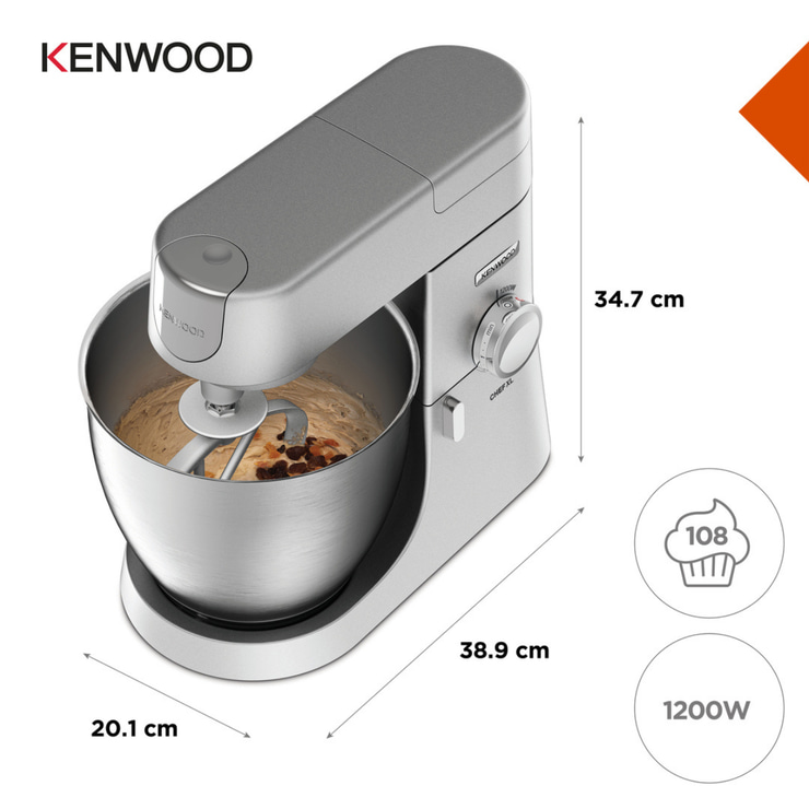 Kenwood Chef XL Mutfak Şefi Silver 1200 Watt 6,7 Lt KVL4100S + HFP50.000WH Airfryer Hediyeli