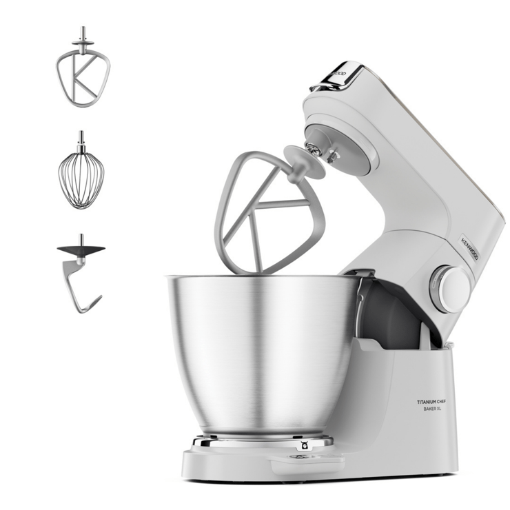 Kenwood Titanium Chef Baker XL Mutfak Şefi 7 Lt Geniş Hazne Beyaz KVL65.001WH + HFP50.000WH Airfryer Hediyeli