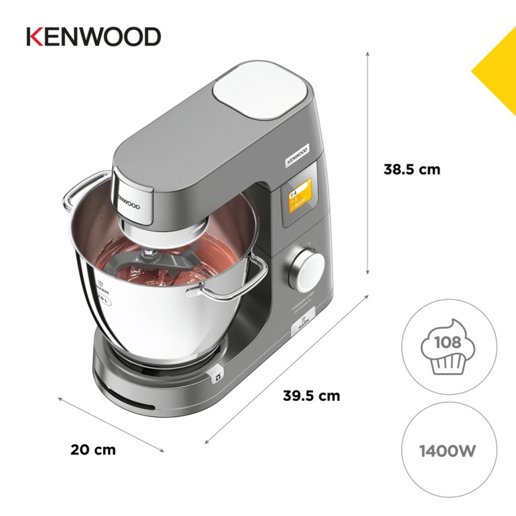 Kenwood Titanium Chef Pattisier XL Isıtma Özellikli 1500 Watt 7L Mutfak Şefi KWL90.004SI