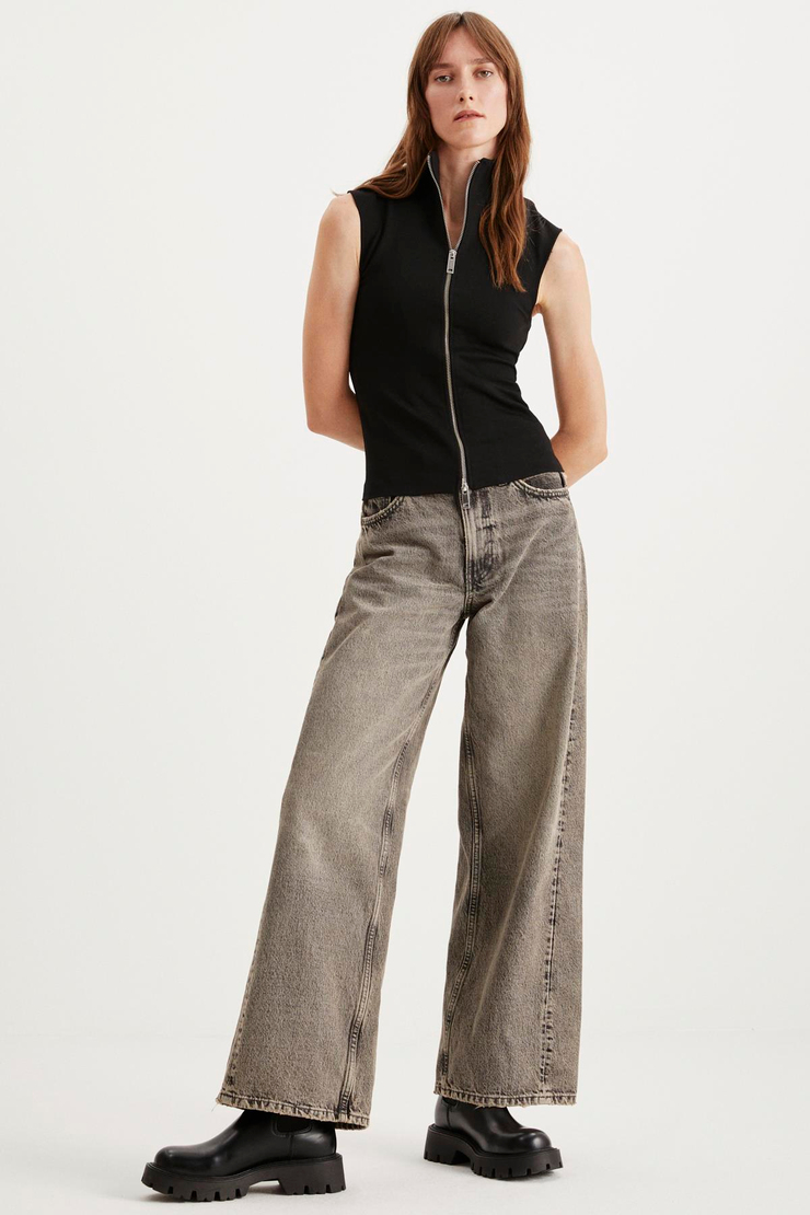 ABBET  Slim Siyah Tekli Bluz