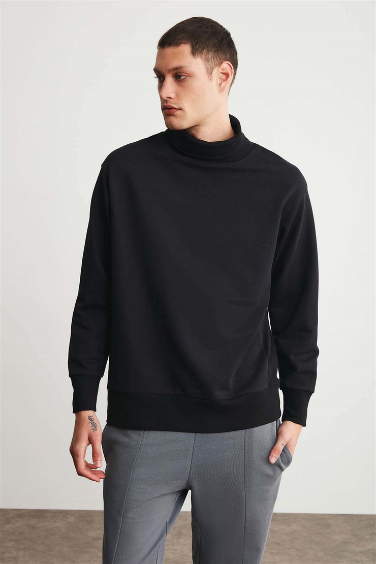 ADDIS Örme Comfort Fit Siyah  Sweatshirt