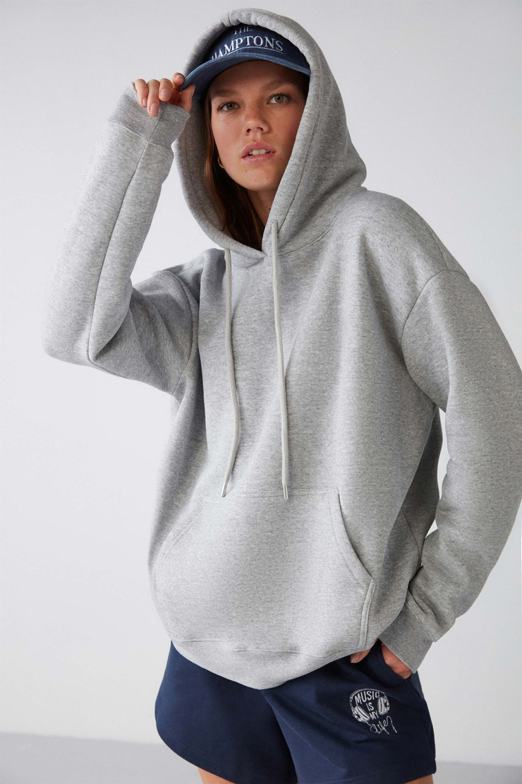 ADEL Örme Relaxed Gri  Sweatshirt