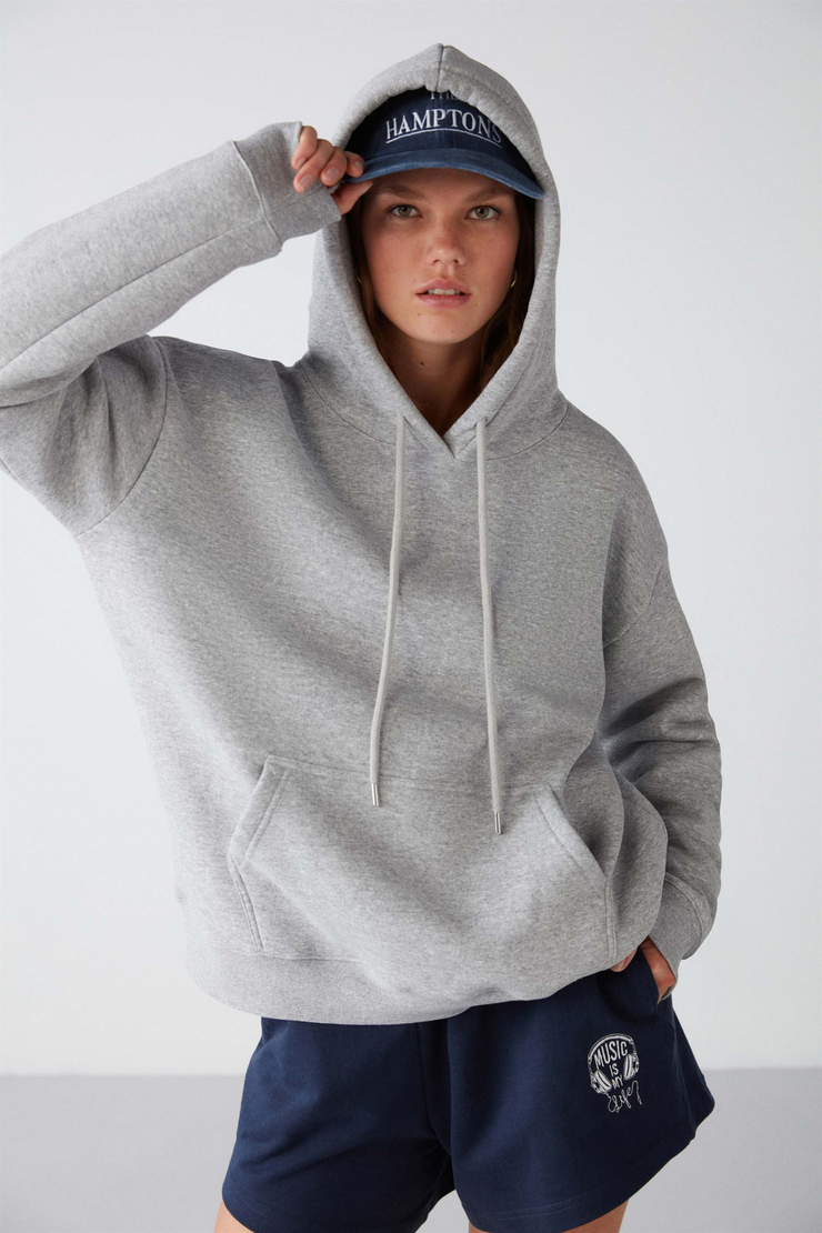 ADEL Örme Relaxed Gri  Sweatshirt