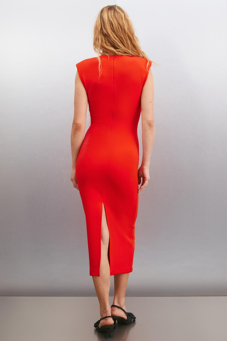 ADELISE Basic Slim Nar Çiçeği Tekli Elbise