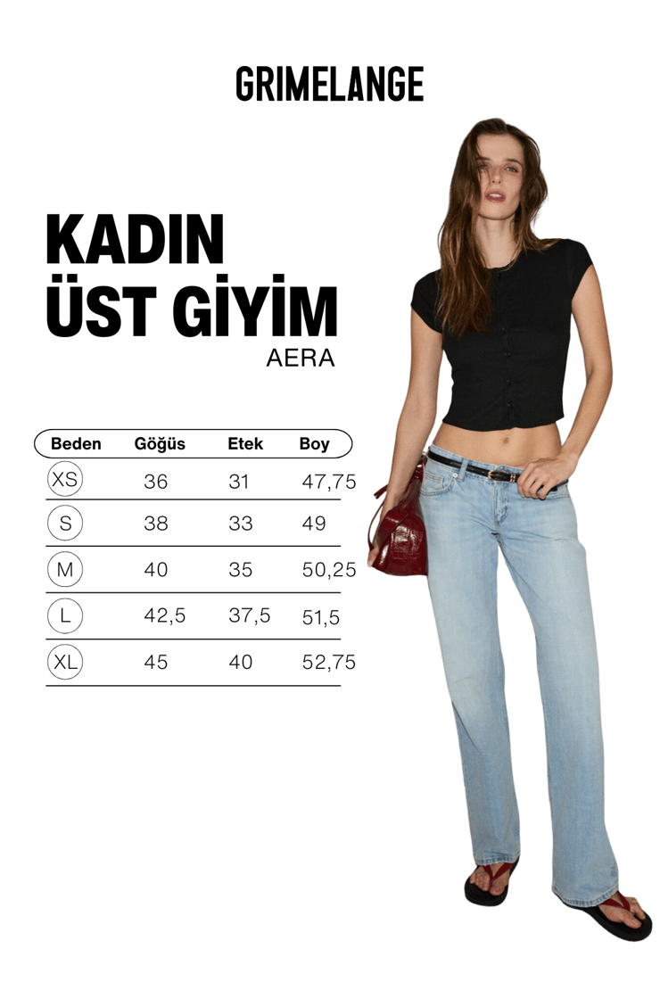 AERA Kadın Yumuşak Ve Esnek Kumaşlı Kısa Kap Kollu Düğmeli Siyah Bluz