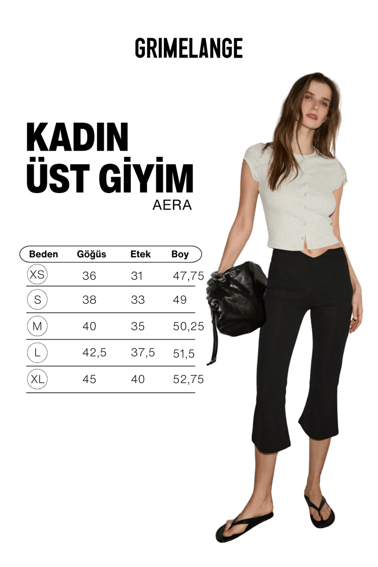 AERA Kadın Yumuşak Ve Esnek Kumaşlı Kısa Kap Kollu Düğmeli Grimelanj Bluz