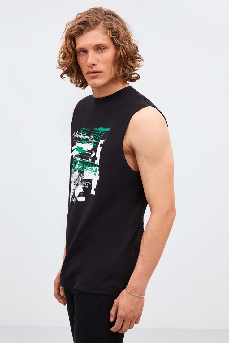 AHEAD Örme Relaxed Fit Siyah  T-Shirt