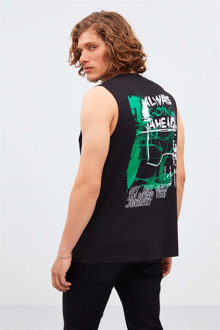 AHEAD Örme Relaxed Fit Siyah  T-Shirt