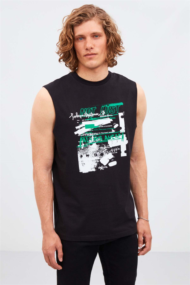 AHEAD Örme Relaxed Fit Siyah  T-Shirt