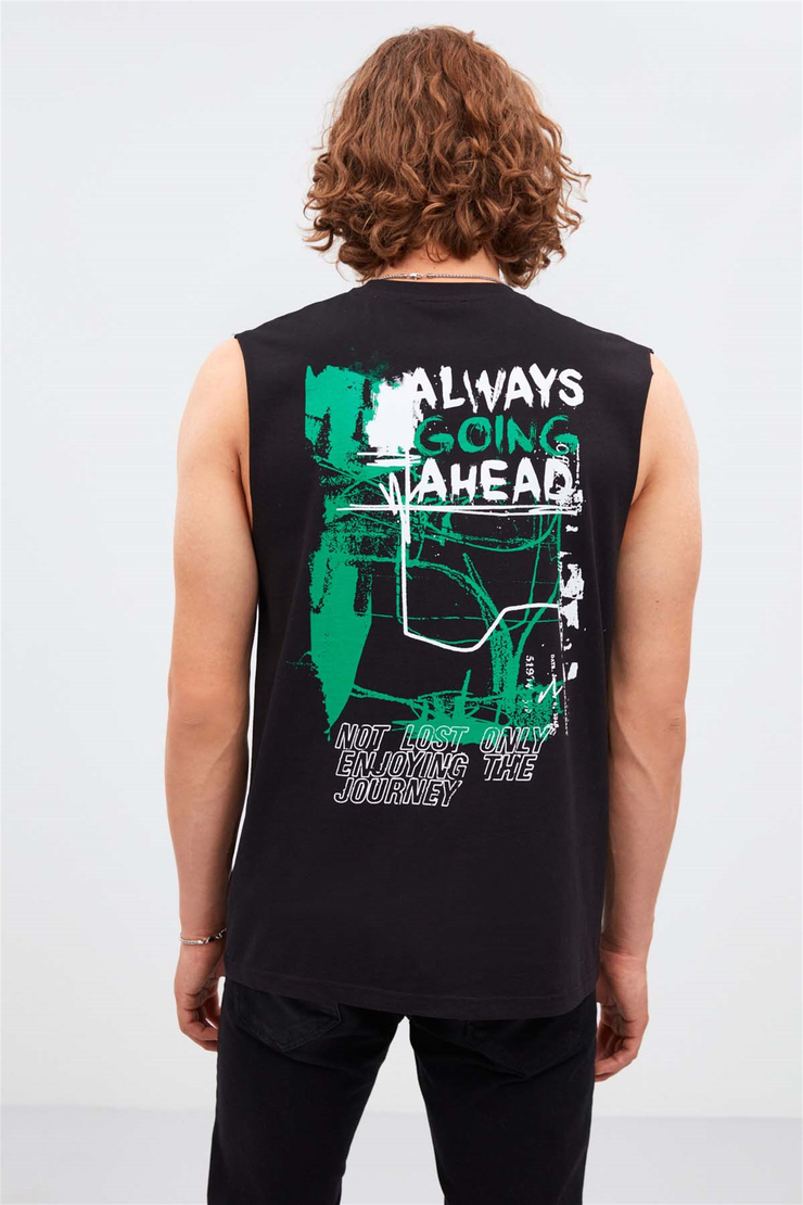 AHEAD Örme Relaxed Fit Siyah  T-Shirt