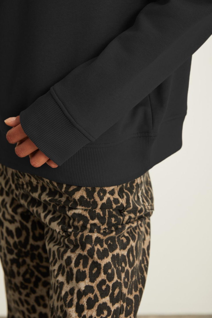 AKSELI Relaxed Oversize Siyah Tekli Sweatshirt