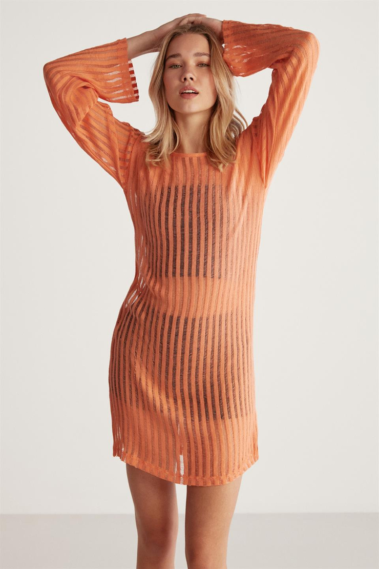 ALEGRA Örme Relaxed Nar Çiçeği Tekli Elbise