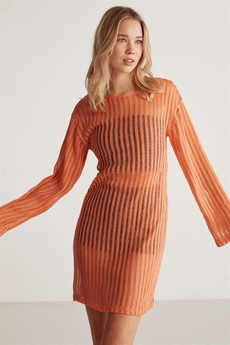 ALEGRA Örme Relaxed Nar Çiçeği Tekli Elbise