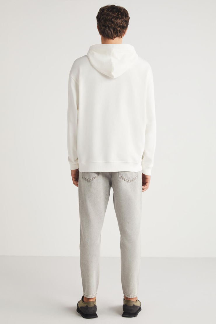 ALEKSI  Relaxed Ekru Tekli Sweatshirt