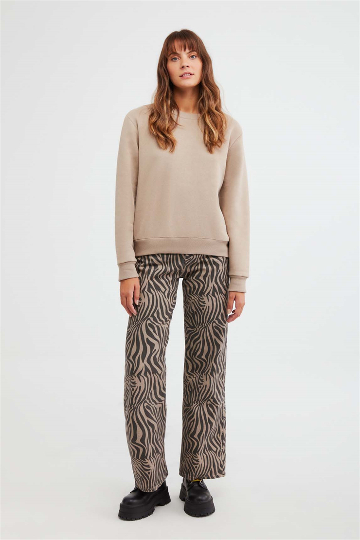 ALFA Örme Oversize Bej  Sweatshirt