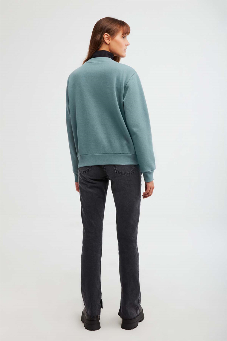 ALFA Örme Oversize Mint Yeşil  Sweatshirt