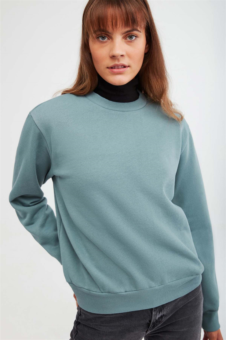 ALFA Örme Oversize Mint Yeşil  Sweatshirt