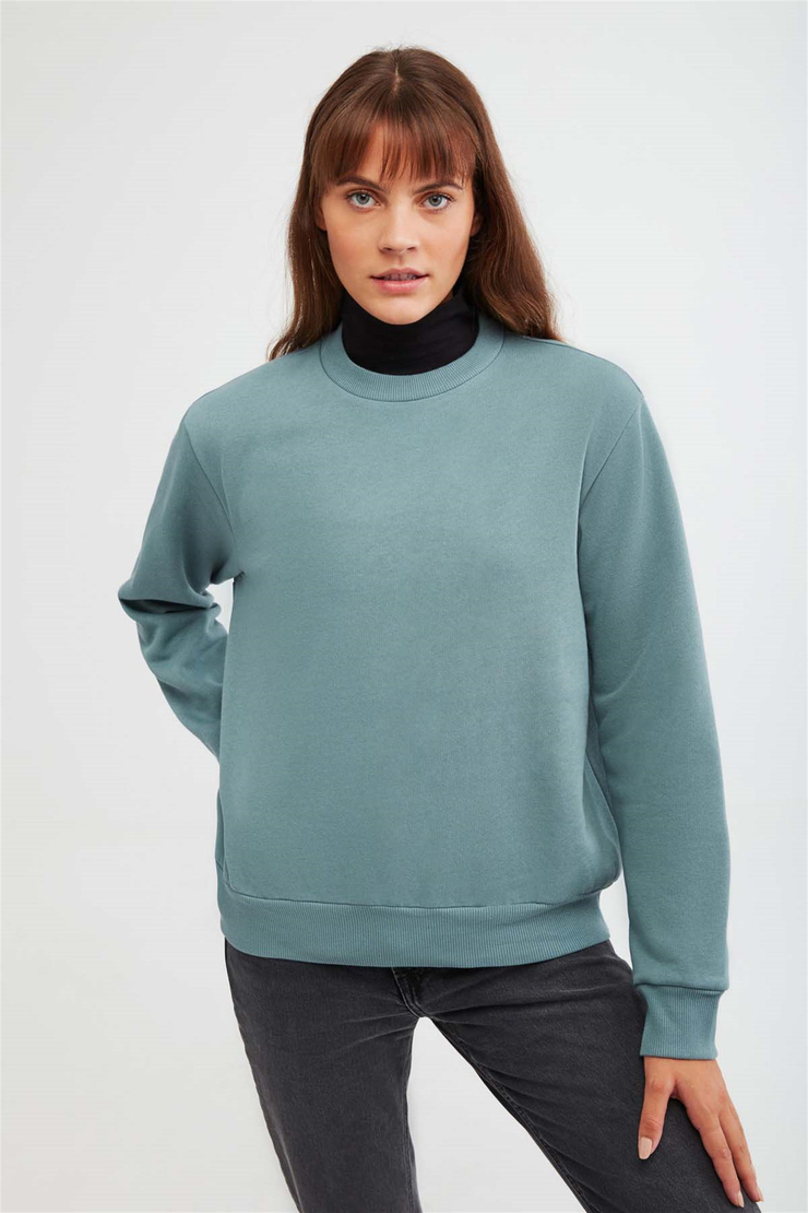 ALFA Örme Oversize Mint Yeşil  Sweatshirt