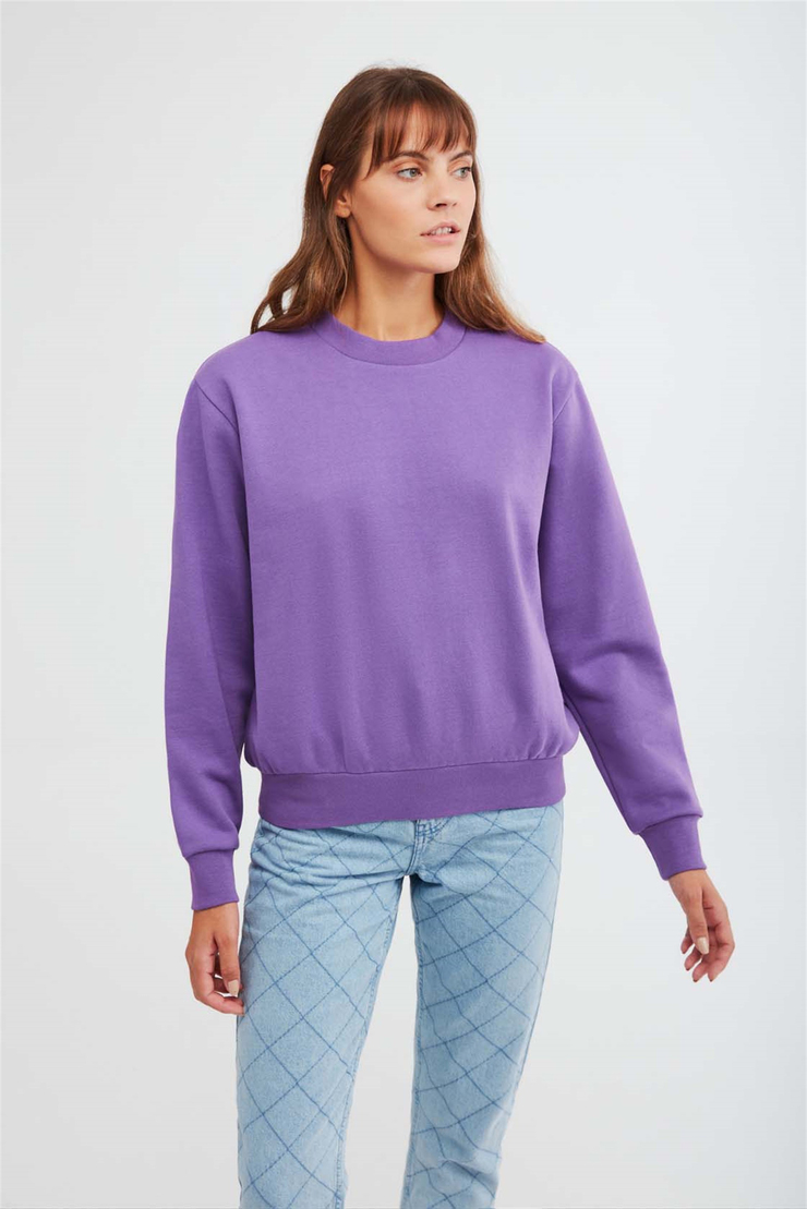 ALFA Örme Oversize Mor  Sweatshirt