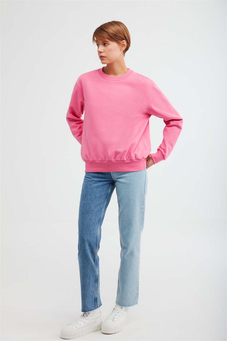 ALFA Örme Oversize Pembe  Sweatshirt