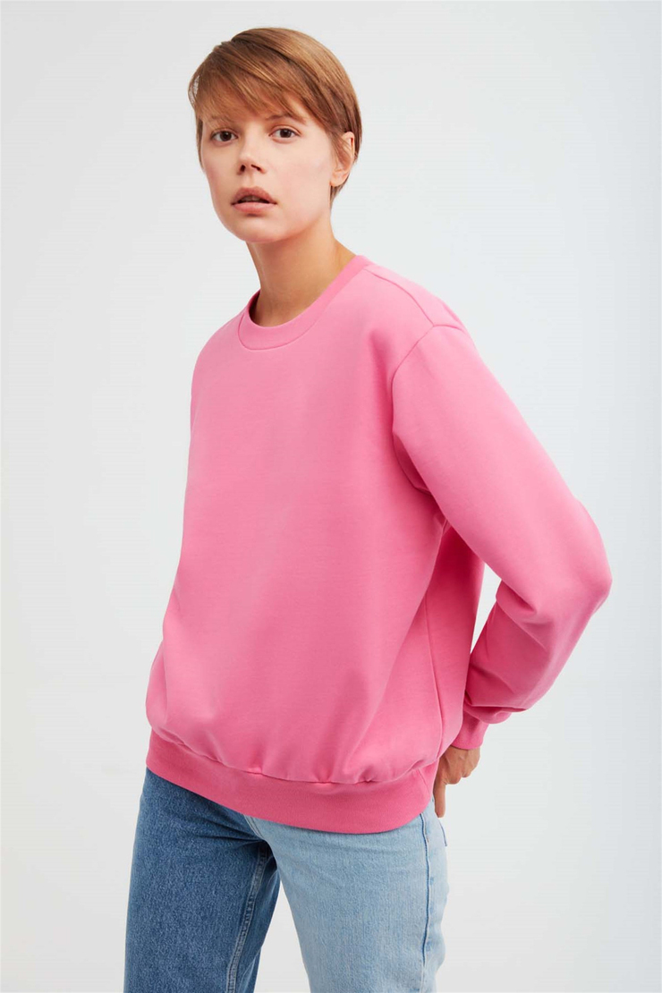 ALFA Örme Oversize Pembe  Sweatshirt