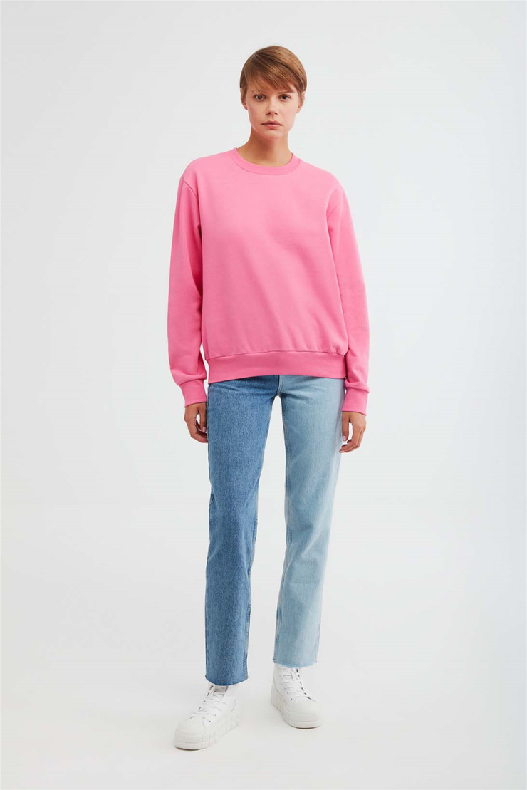 ALFA Örme Oversize Pembe  Sweatshirt