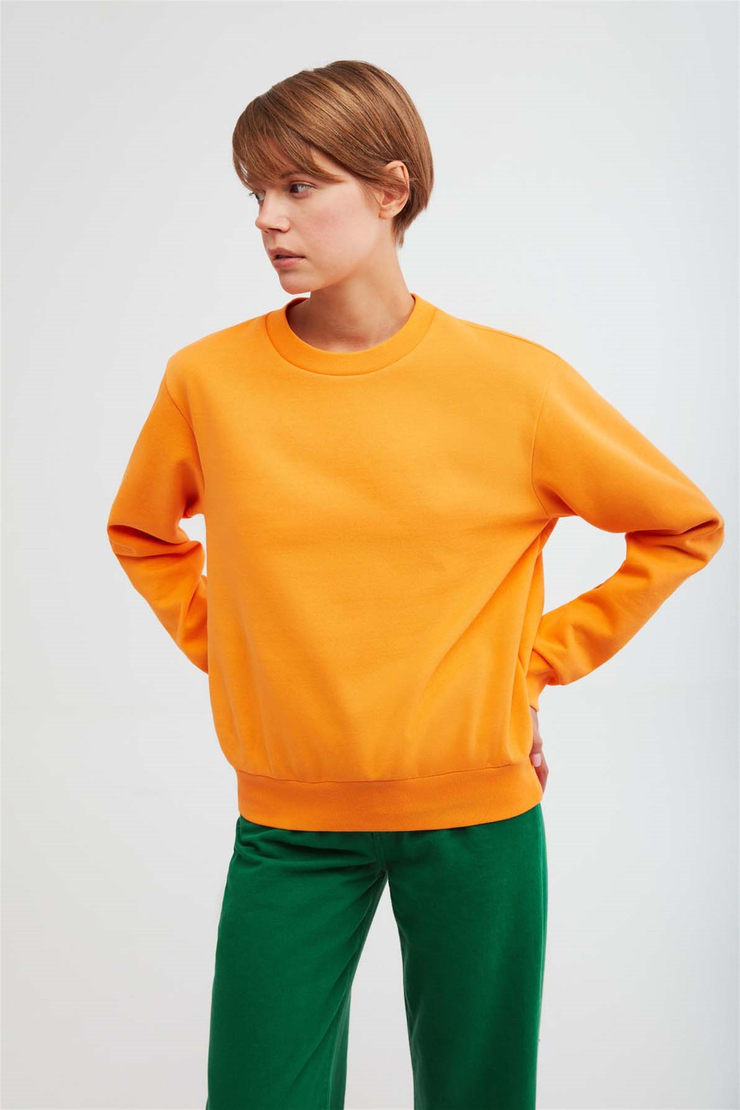 ALFA Örme Oversize Turuncu  Sweatshirt