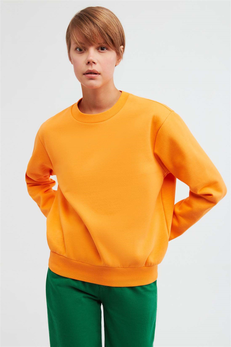 ALFA Örme Oversize Turuncu  Sweatshirt