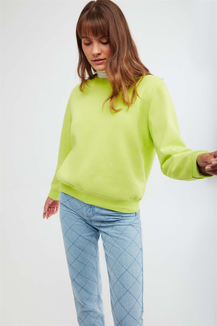 ALFA Örme Oversize Yeşil  Sweatshirt