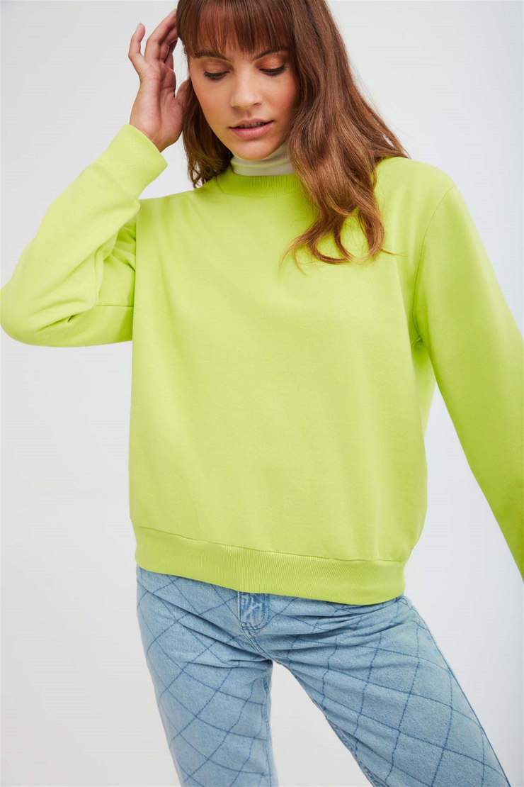 ALFA Örme Oversize Yeşil  Sweatshirt