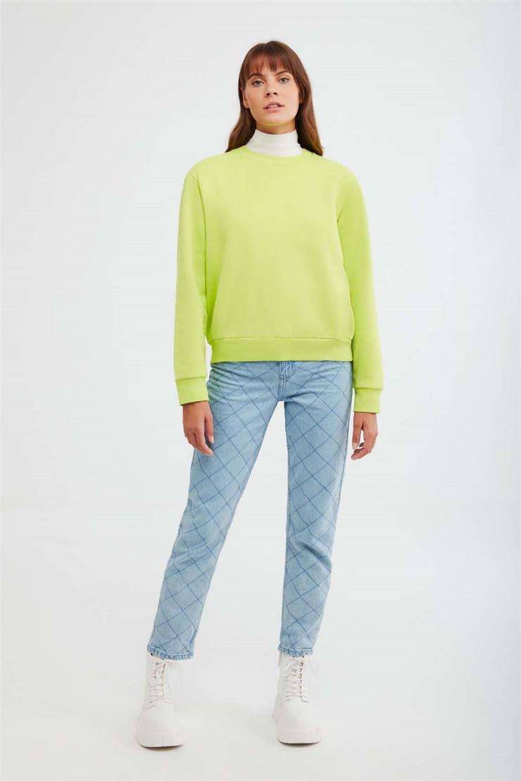 ALFA Örme Oversize Yeşil  Sweatshirt
