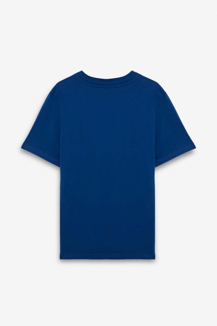 ALINE Kadın %100 organik Pamuk Derin V Yakalı Comfort Fit Petrol Mavisi T-Shirt