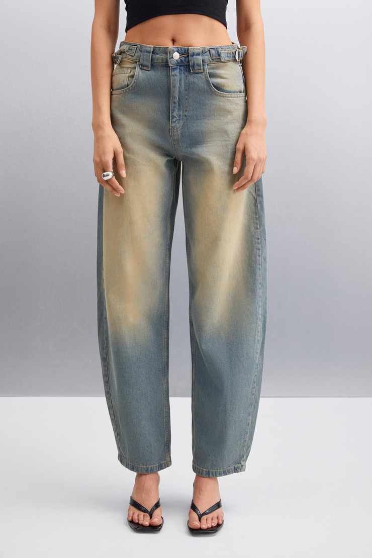 ALISA Regular Regular Mavi Tekli Jeans