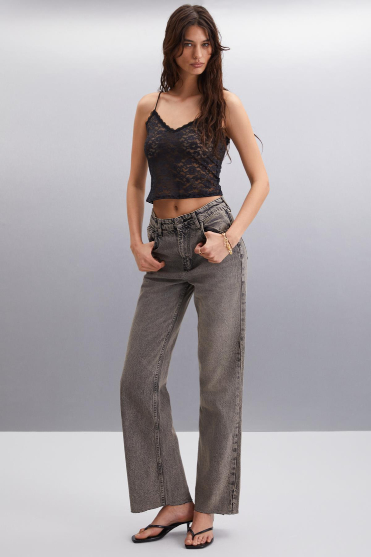 ALKIDA Jogger Regular Jogger Antrasit Tekli Jeans