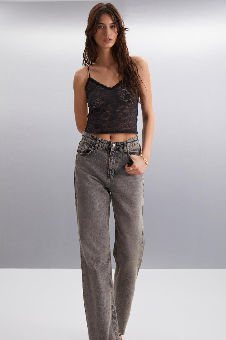 ALKIDA Jogger Regular Jogger Antrasit Tekli Jeans