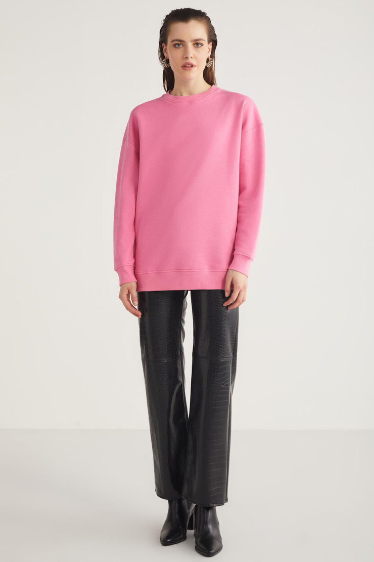 ALLYS  Oversize Pembe Tekli Sweatshirt
