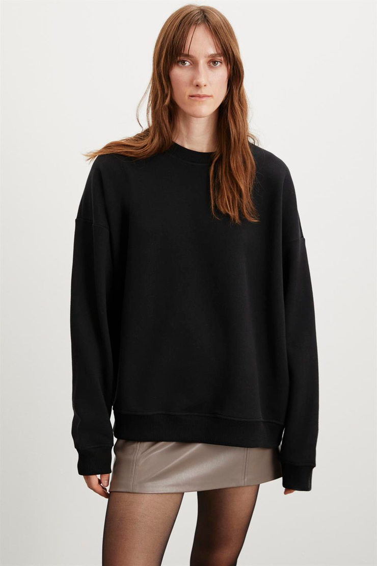 ALLYS  Oversize Siyah Tekli Sweatshirt