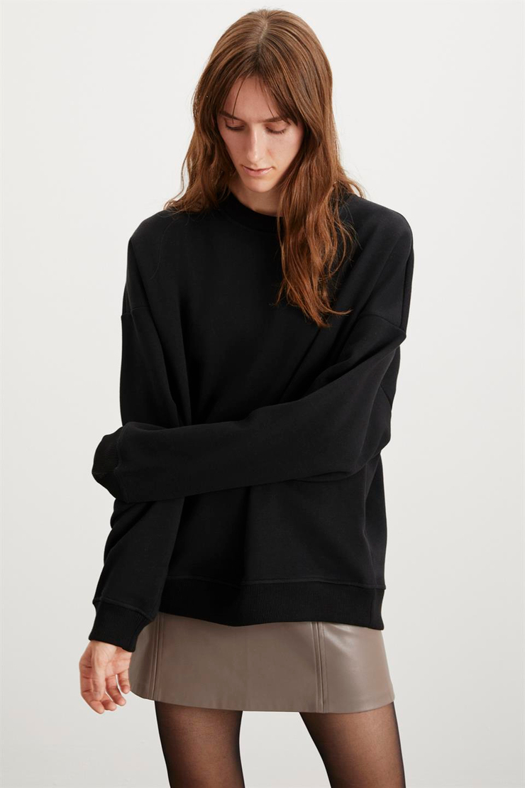 ALLYS  Oversize Siyah Tekli Sweatshirt