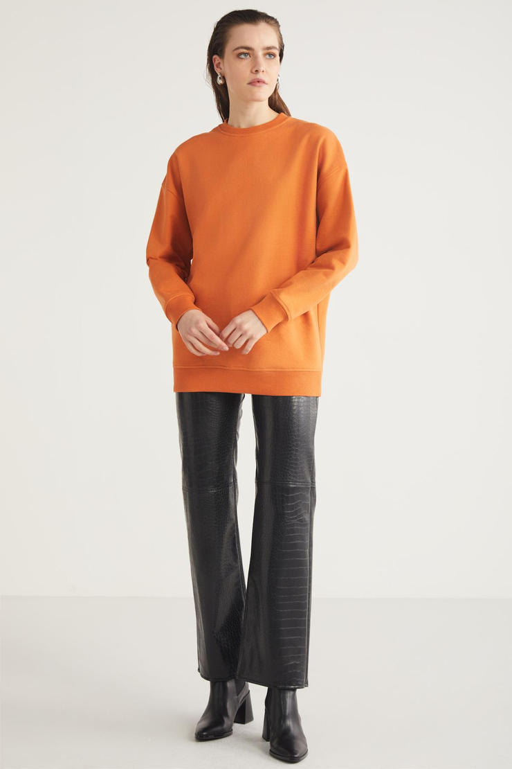ALLYS  Oversize Turuncu Tekli Sweatshirt