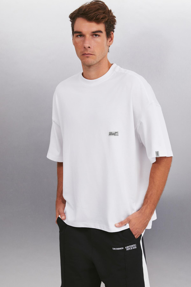 ALVARO Basic Regular Beyaz Tekli T-Shirt