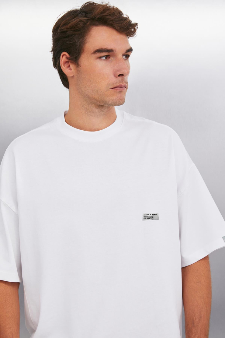 ALVARO Basic Regular Beyaz Tekli T-Shirt