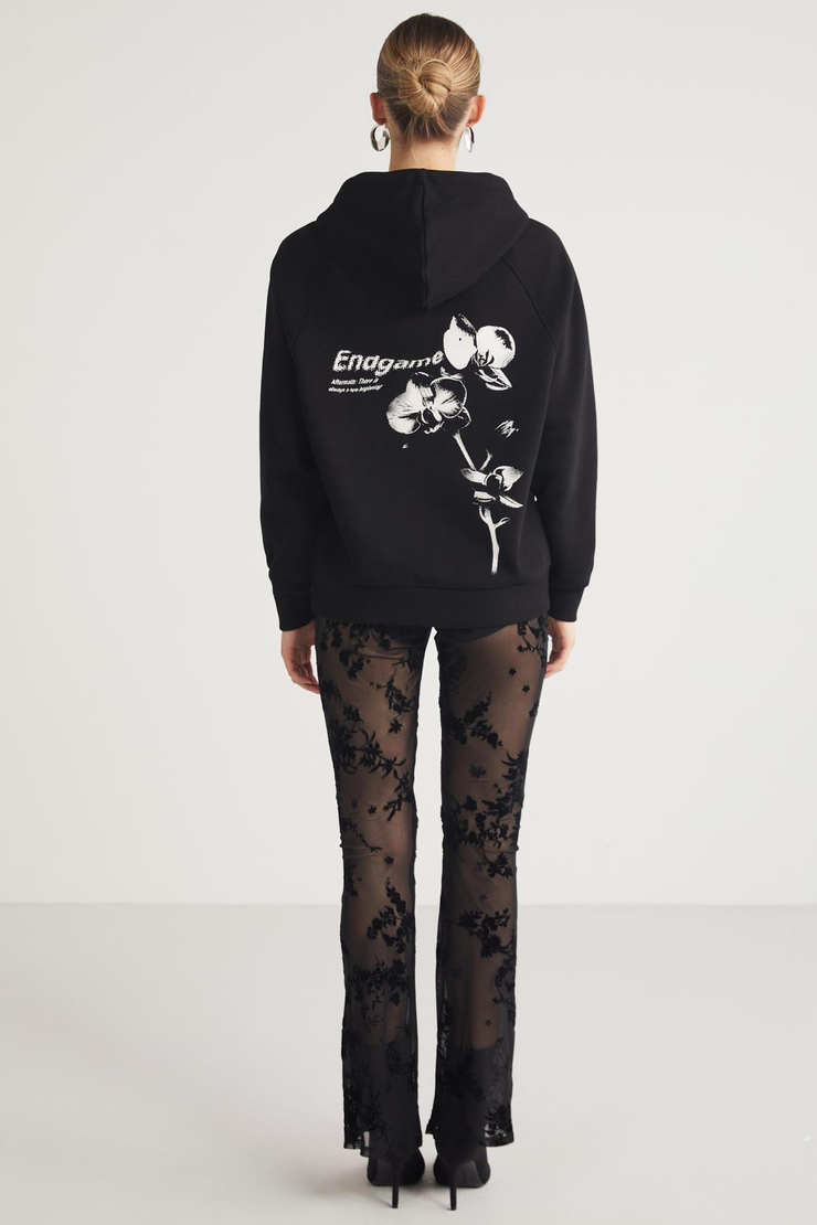 ANA  Relaxed Siyah Tekli Sweatshirt